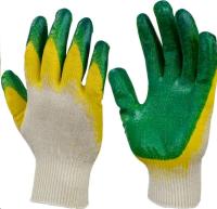 Перчатки трикотажные с 2-ым латексным обливом  Зеленый