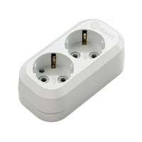 Колодка 2 гнезда Makel MGP111, 16А, 230В, с/з, белая