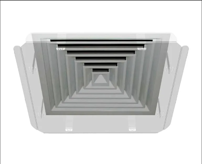 Экран Кватро 600х600 мм для вентиляционной решетки (диффузора). Крепление за край внешней панели решетки