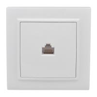 Розетка компьютерная RJ-45 с/у Минск ERK01-035-10, 1 гнездо, белая