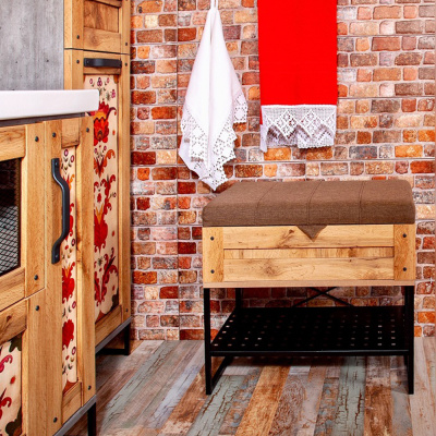 Банкетка Бриклаер ЛОФТ 60 см, метрополитен грей