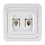 Розетка компьютерная RJ-45 с/у Mimoza 12036, 2 гнезда, белая
