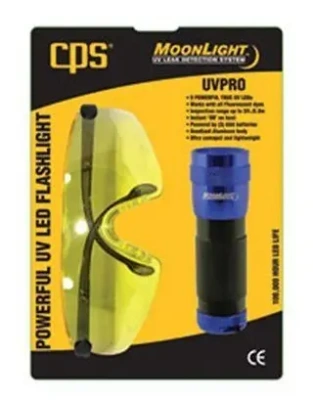 Набор ультрафиолетовый для поиска утечек CPS (фонарик + очки) UVPRO
