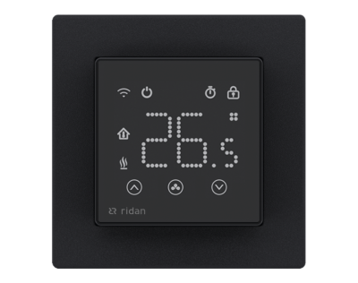 Термостат комнатный RSmart-SB с Wi-Fi подключением 230V, черный Ридан 088L1143R