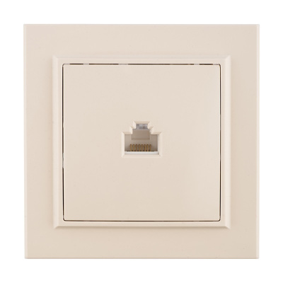Розетка компьютерная RJ-45 с/у Минск ERK01-035-20, 1 гнездо, бежевая